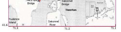 squares) are shown. Bay to the Taunton River at Fall River.