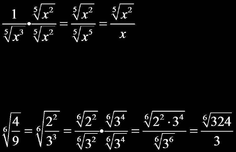 n th roots of monomials Remember that, given an n th root in the denominator, you will