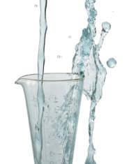 These particles can move and change places with each other. Liquid water has the shape of whatever container it is in.