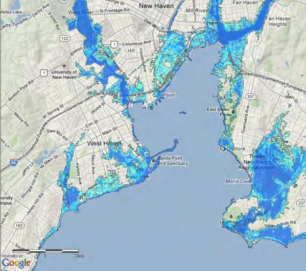 SEA LEVEL RISE Adaption Subcommittee to CT Governor s Steering Committee on Climate Change used New York Panel on Climate Change (NPCC) as best available SLR projections: 12-13 inches by end of
