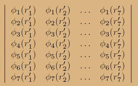Slater determinants, written either using the