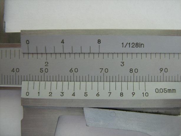 On the main scale, the calibration is still cm, but labeled in mm (10mm
