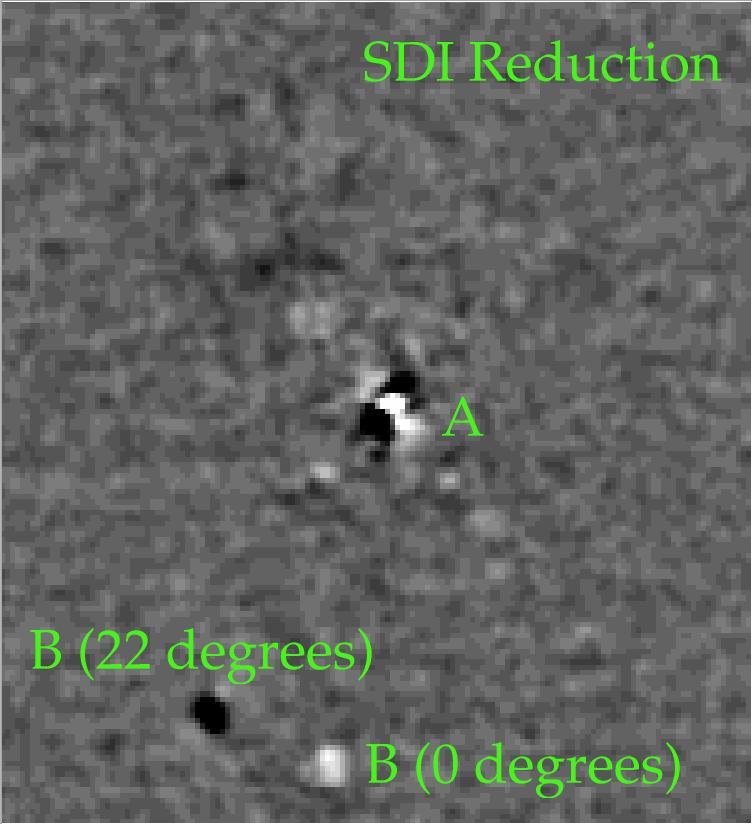 Discovery of a Very Nearby Brown Dwarf to the Sun 7 Fig. 2. Images of SCR 1845 using the SDI device and reduced using a custom SDI pipeline (Biller et al. 2006).