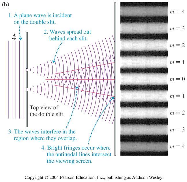 Two slit interference wave