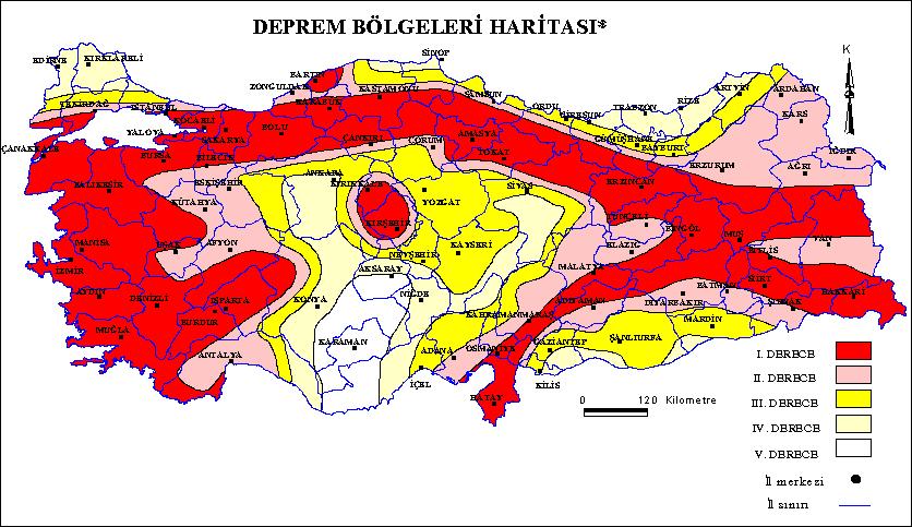 Seismic zone map of 1997