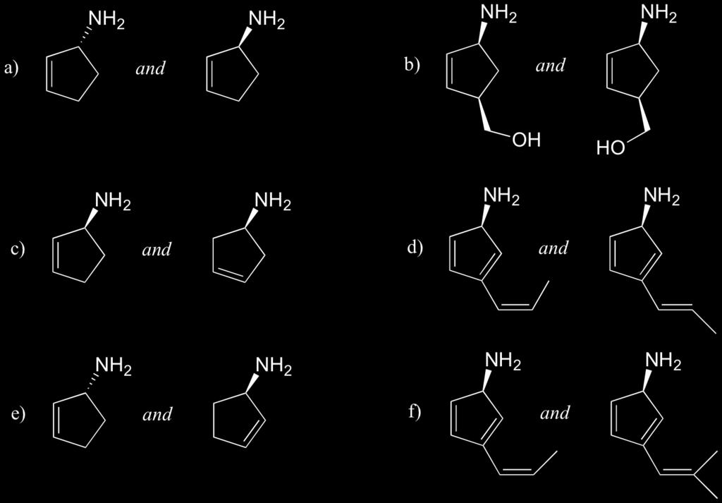 P3.12: Identify the relationships between each of the following pairs of pentose sugar molecules (identical,