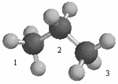 33. What is the estimated dihedral angle between the two methyl groups on the structure shown below? A. 30 o B. 60 o C. 90 o D. 120 o 34.