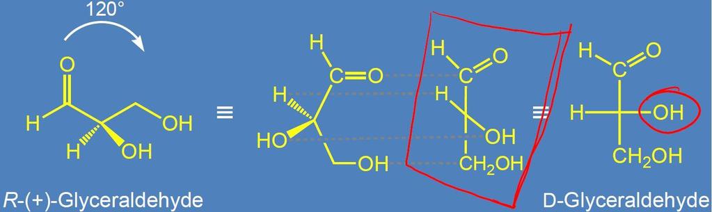 L/D Nomenclature Naming molecules based off the placement of the hydroxyl at the penultimate carbon relative to D-glyceraldehyde Answers: eutomer, distomer Tips for figuring out if L or D: If the