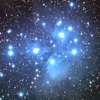 About seven stars stand out as the brightest in the cluster, and is why the cluster is also known as the "Seven Sisters," alluding to the Pleiades, or Seven