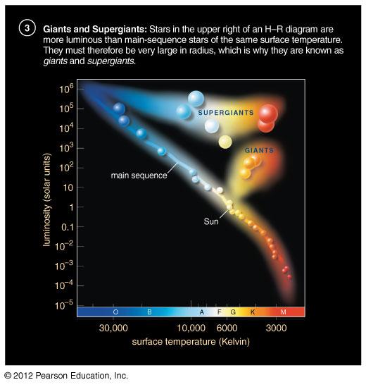 Luminosity Long-Lived Small Radius Cool Surface red) What are the non-main Sequence stars?