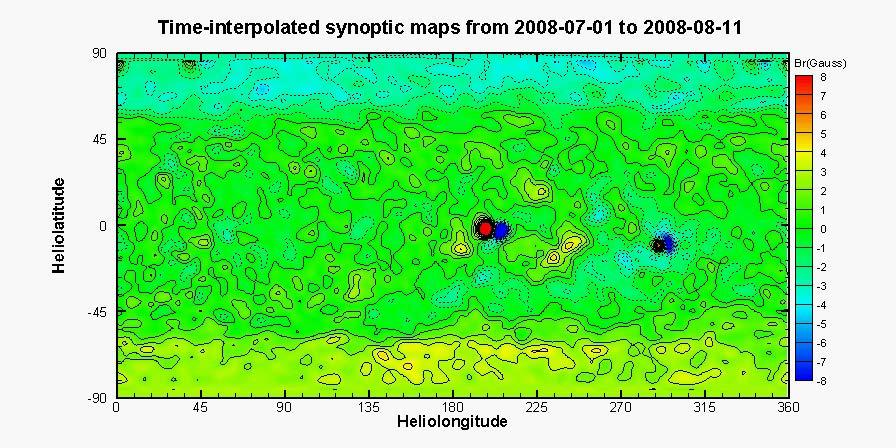 Time Interpolation Use consecutive synoptic maps of GONG (6-hour), HMI/SDO (1- day) to achieve the snapshot of magnetic field ( ) ( )( ) ( )( ) ( )( ) ( )( ) ( )( ) ( )( ) t t t t