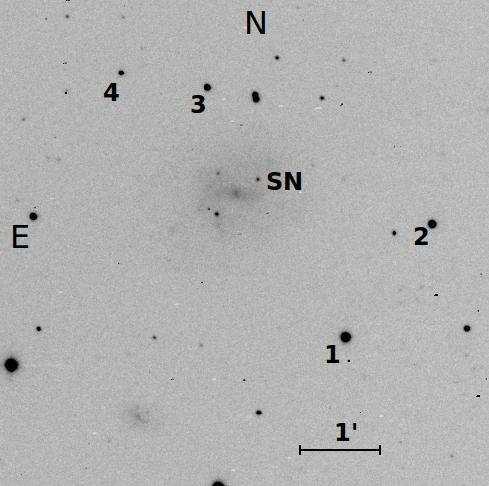D.Yu. Tsvetkov: Photometric observations of type II Supernovae 4 Figure 1. SN 2009af in UGC 1551 with local standard stars. observations started on February 19 and continued till March 14.