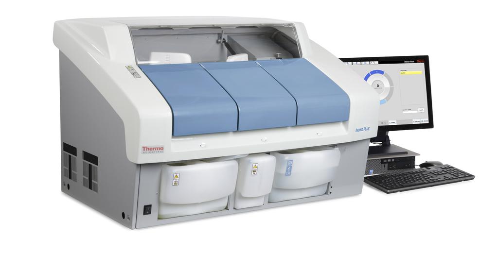 Throughput of Indiko Plus is up to 350 tests/hour making it suitable for small and medium laboratory settings.