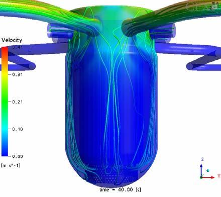 The test was performed under the following initial and boundary conditions which were also adjusted in the ANSYS CFX calculation: the loops 3 and 4 are operated with 5% of the nominal flow rate (9.
