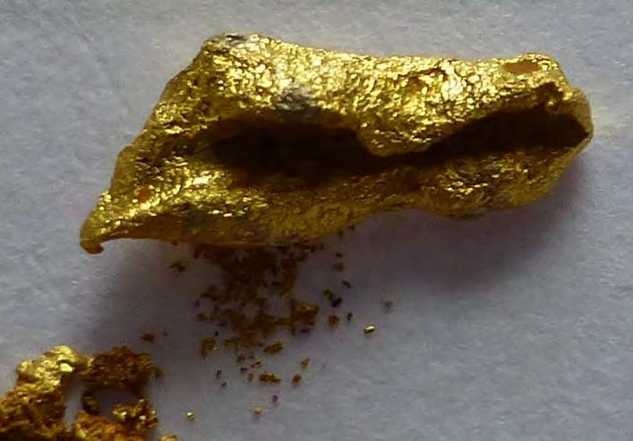 geophysical and geochemical signatures Robust mineralisation model consistent with geology Close up of gold nugget from New Liberty Grade