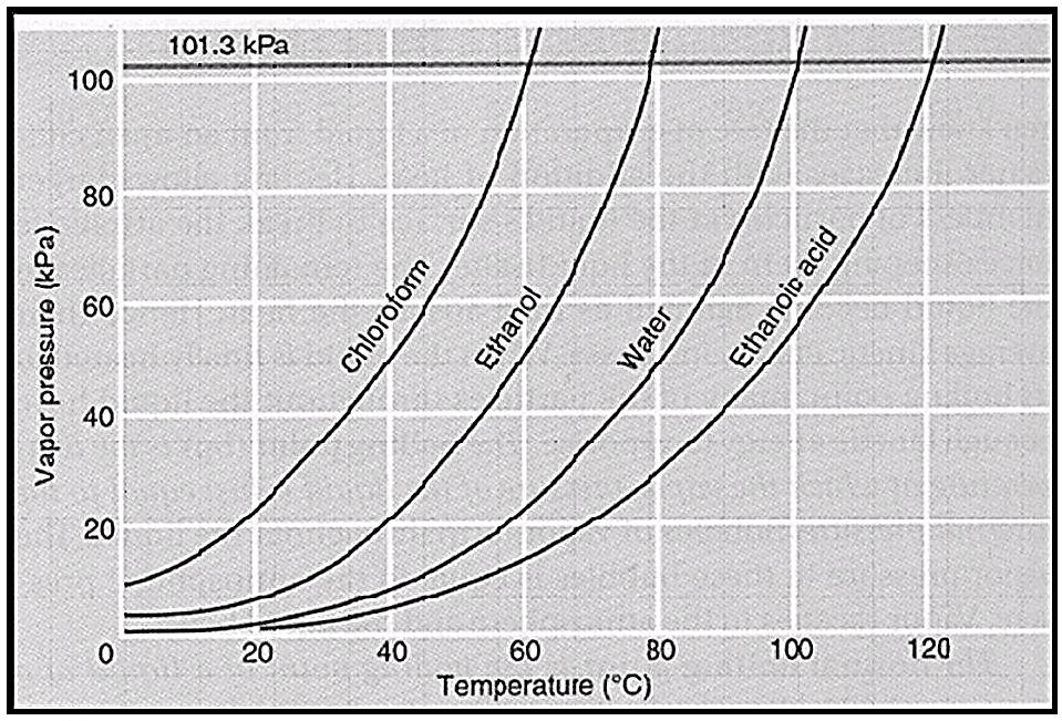 Vapor Pressure Curves Homework WS #2 Use the graph shown below to answer the following questions. 1) What is the vapor pressure of chloroform at 50 C?