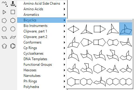 Figure 13-7: Selecting a template to modify into your product structure. Click in the drawing area to create the structure.
