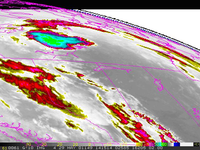 Let s follow that weird cloud backward in time with Geostationary IR images!