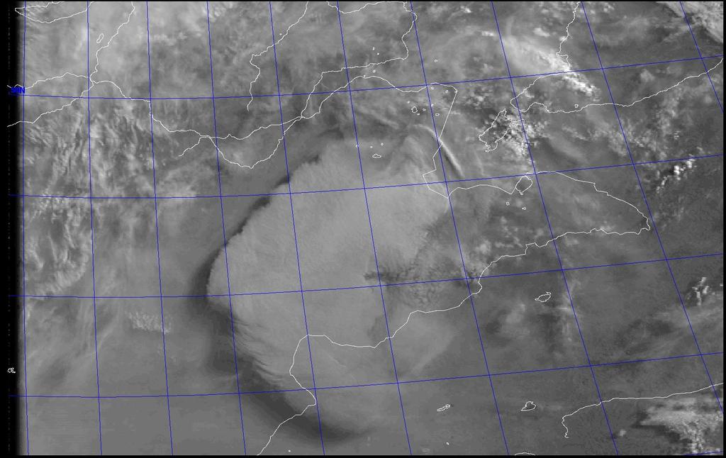 Mongolia pyrocb popped in late afternoon, 8 June 2007 DMSP Visible, post-dawn the next day 50