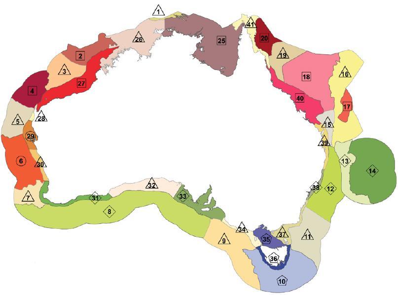 Marine management based on IMCRA 2006 41 provincial bioregions Many boundaries