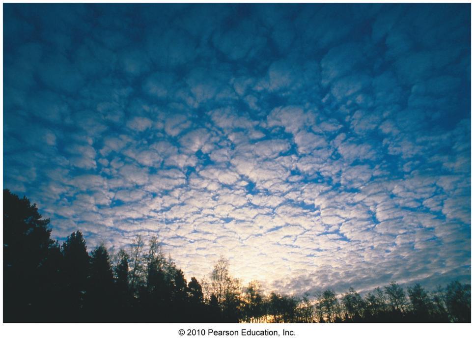 Altocumulus Low Clouds (< 2 km) Composed of liquid water