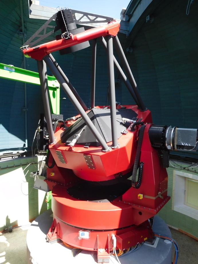 1.3m telescope at SP Astelco systems (2014) f/8 alt-az Nasmyth-Cassegrain with thin primary mirror active optics control: 9 actuators/benders with a ShackHartmann unit fast telescope