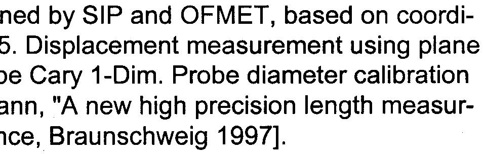 Probe system: Cary 1-Dim, resolution 0.01 ~m, calibrated against laser interferometer.