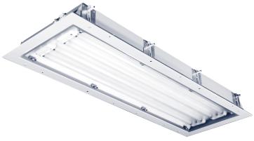 //EC and are suitable for two-pin fluorescent lamps. These lamps are used for surface and flush mounting in ceilings, in particular in clean rooms where smooth, flush surfaces are very important.