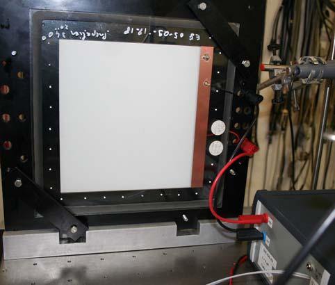Experimental setup glass plate glass solder electrode gas gap spacer Measurements: lamp luminance L time resolved NIR emission (823 nm, 828 nm) external