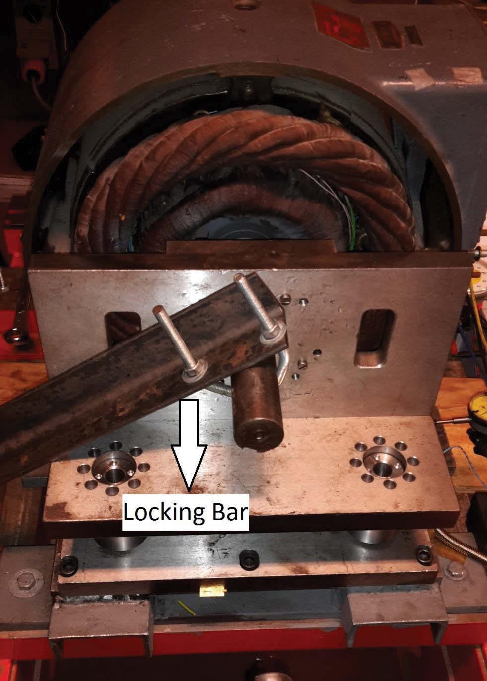 Figure 4.11: rotor with locking bar. The machine wa then excited and everal reult were obtained when rotor wa hort circuited at the lip ring.