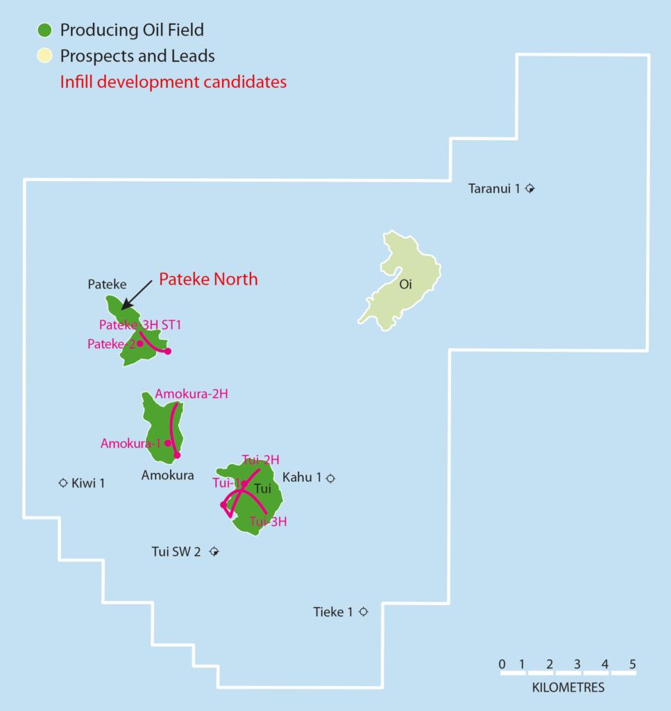 Tui Area Fields PPP has 15% interest in the Tui Area Oil Fields comprising the Tui, Amokura and Pateke Fields (increase from10% to 15% effective 1 st Oct 2013).