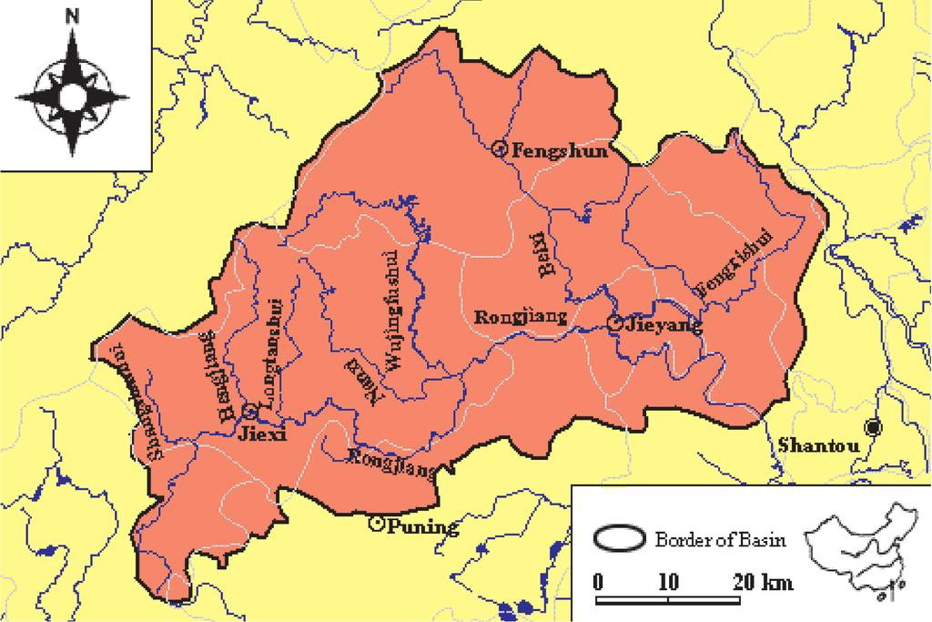 Rong Jiang Map of River Table of Basic Data Name(s): Rong Jiang Location: Guangdong Province, Coastways China Area: 4,408 km 2 Serial No.