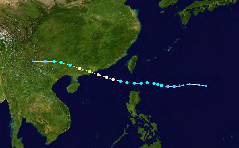 Typhoon Hato Maximum wind speeds 130 km/h (mean