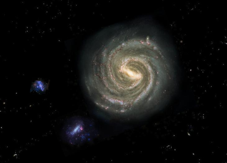 The Milky Way has two large satellite galaxies, the small and large Magellanic