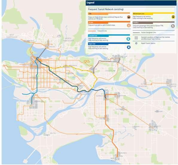 Identifying Frequent Transit Development Areas Opportunities Filling in the gaps between Centres along the FTN = more