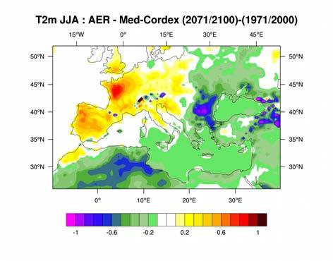 Impact of the high-resolution aerosols representation Dynamical effects (cloud, advection) also contribute for Western and South-East Europe AOD