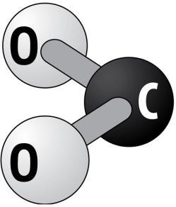 COMPOUND Pictured to the left is a model of carbon dioxide. Explain why this molecule is classified as a compound instead of an element.