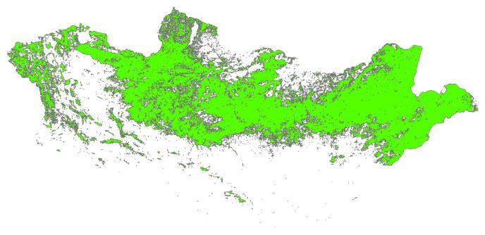 Study area: Land cover & vegetation Land cover map Forest Steppe Desert Source: