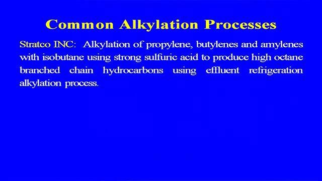 (Refer Slide Time: 16:44) Exxon alkylation process alkylation of the propylene butylenes, perylenes with the isobutene in the presence of