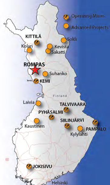 Rompas - Rajapalot C First drilled 2012 Two project areas