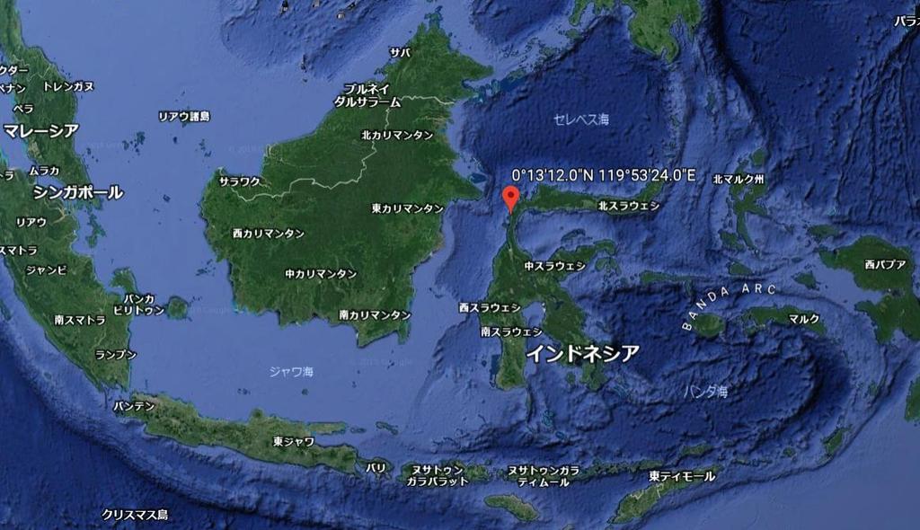 Location of Palu City Sulawesi Island, Indonesia