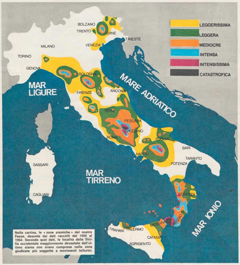 The 1st Italian hazard map (1968) Seismic zones according to the