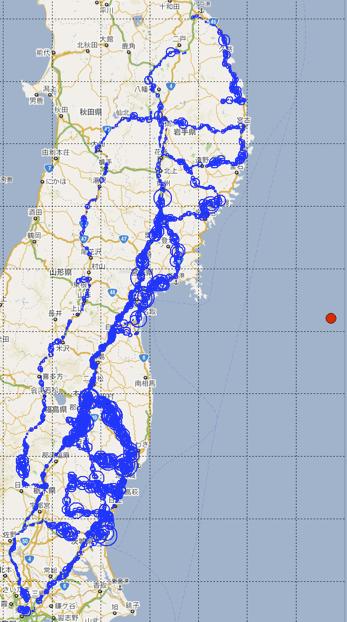 3 EMERGENCY SURVEY AT THE GREAT EAST JAPAN EARTHQUAKE 2011 Using above method, smartphone application named BumpRecorder was provide at March 2nd 2011.
