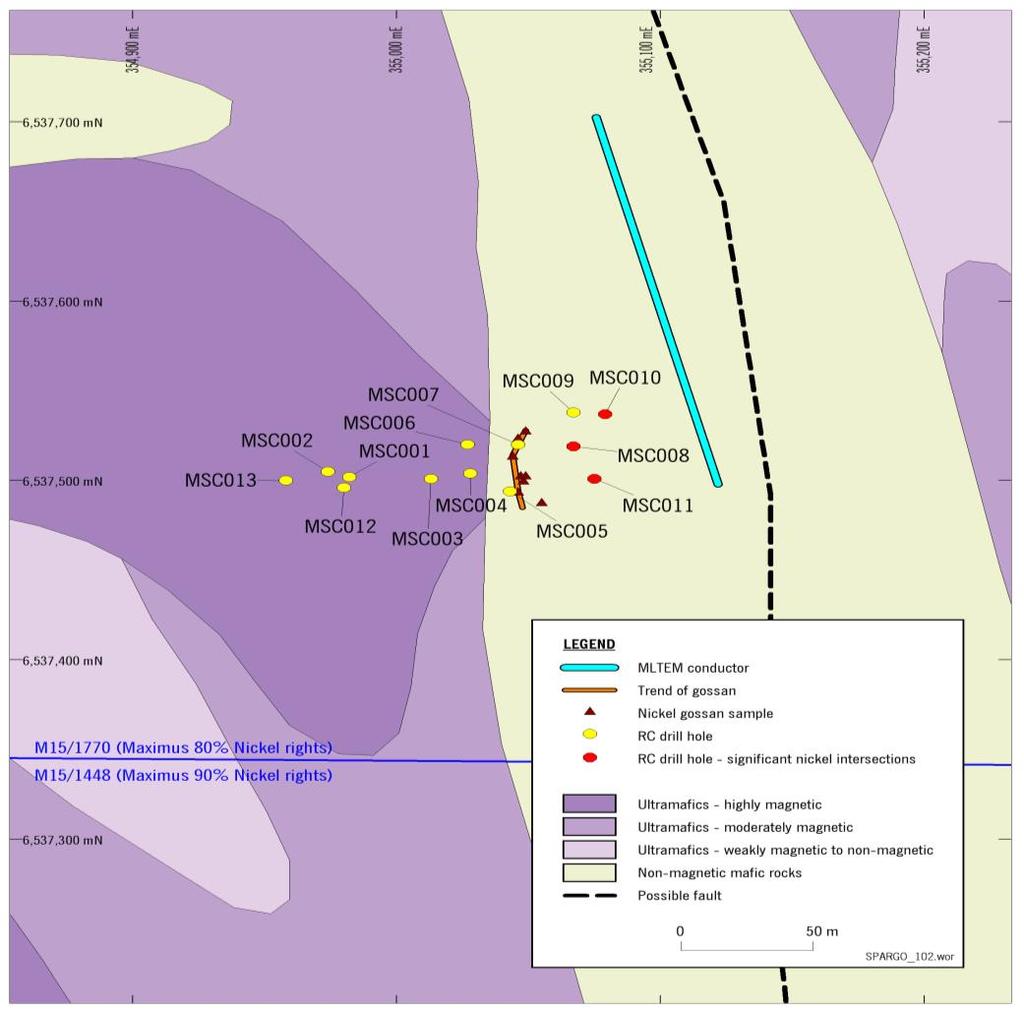 M15/1770 MXR 100%, (Nickel 80%) As previously reported by Lepidico on 30 April 2018 to the ASX, 13 shallow RC holes were drilled for 600m at the Moriarty lithium project as an initial follow-up to