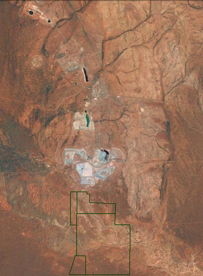 ASX Code: KIN Leonora 16km Figure 2 Google Earth image highlighting the prospective gold corridor (yellow shaded outline)