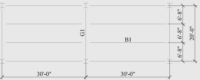 Figure (5-13): Floor Plan for Example (5-9) Solution: Since the dead load is more than half of the live load, the total load deflection of L/240 will control.