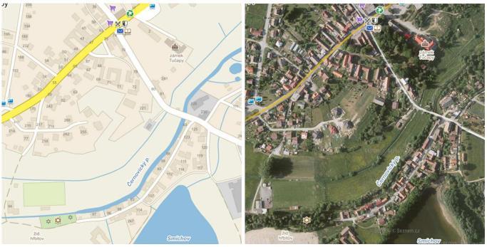 searching for transport paths and other tasks related to transportation o Click on all bridges. o Sign the shortest way from cinema Portyč to the Fráňa Šrámek theatre.