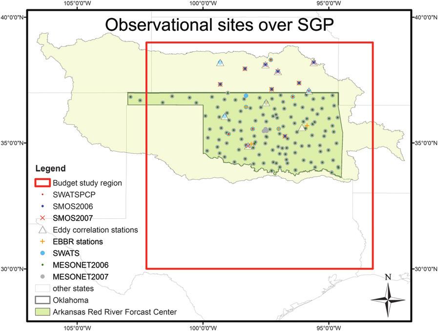 702 J O U R N A L O F H Y D R O M E T E O R O L O G Y VOLUME 14 FIG. 1. Measurement sites over the SGP. The red rectangle (308 398N, 102.258 93.