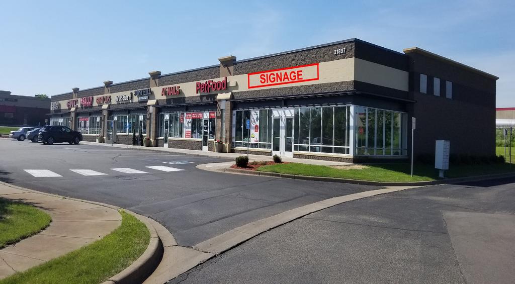 FEATURES: - 2,066 SF End Cap Retail Space Available in Rogers, MN - Excellent location with freeway signage on I-94!