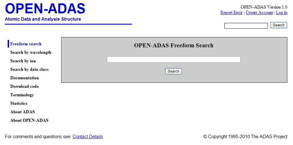 OPEN-ADAS Data Dissemination http://open.adas.ac.